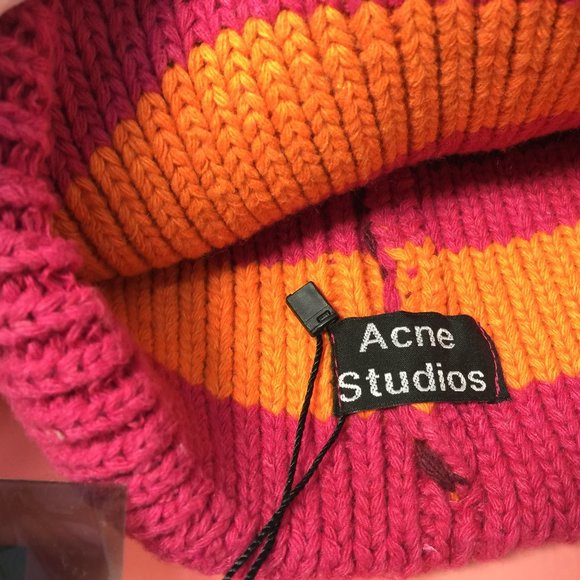 Acne Studios Pansy Beanie Multi Pink - Picture 3 of 3